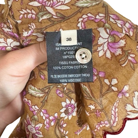 Isabel Marant Etoile Moxley Floral Embroidered Ruffle Blouse FR38/US6 - Picture 7 of 11